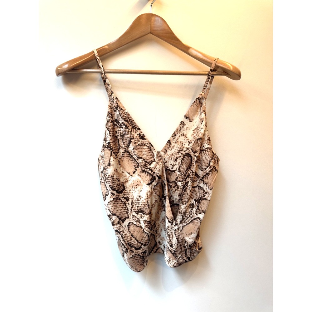 Cotton Candy LA Women's Snakeskin Print Brown and Tan Camisole Size Small